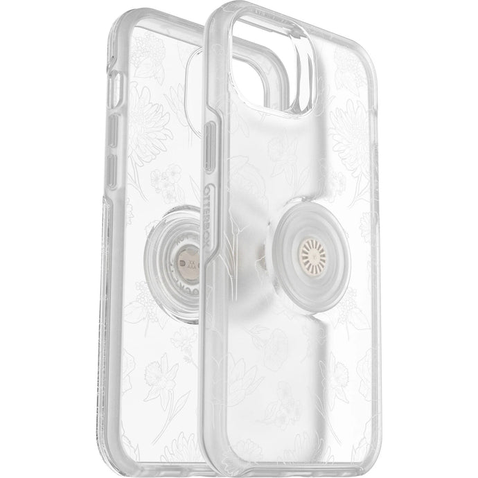 OtterBox Otter + Pop Symmetry Clear Apple iPhone 14 Plus Case Flower Of The Month (Clear) - (77-89695), Antimicrobial, DROP+ 3X Military Standard