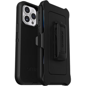 OtterBox Defender Apple iPhone 14 Pro Max Case Black - (77-88390), DROP+ 4X Military Standard, Multi-Layer, Included Holster, Raised Edges, Rugged