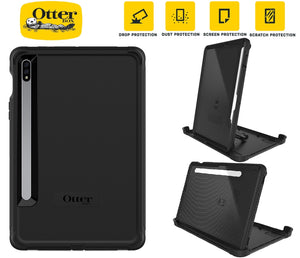 OtterBox Defender Samsung Galaxy Tab S8 / Galaxy Tab S7 (11') Case Black - (77-65205), Built-in Screen Protector, Multi-Layer, Port Covers