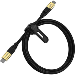 OtterBox USB-C to USB-C (3.2 Gen1) Premium Cable (1.8M)-Black(78-80212)100W,10K Bend/Flex,Braided,Laptop,Samsung Galaxy,iPad,MacBook,Google,OPPO,Nokia