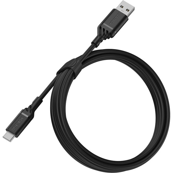 OtterBox USB-C to USB-A (2.0) Cable (2M) - Black (78-52659), 3 AMPS (60W), 3K Bend/Flex,480Mbps Transfer,Samsung Galaxy,iPad,MacBook,Google,OPPO,Nokia