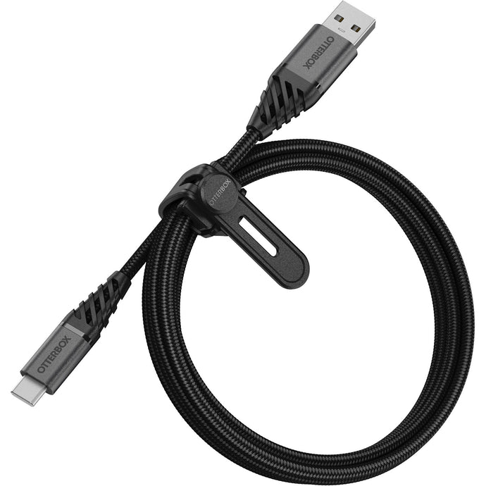 OtterBox USB-C to USB-A (2.0) Premium Cable (1M) - Black (78-52664), 3 AMPS (60W), 10K Bend/Flex,Braided,Samsung Galaxy,iPad,MacBook,Google,OPPO,Nokia