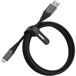 OtterBox USB-C to USB-A (2.0) Premium Cable (2M) - Black (78-52665), 3 AMPS (60W), 10K Bend/Flex,Braided,Samsung Galaxy,iPad,MacBook,Google,OPPO,Nokia