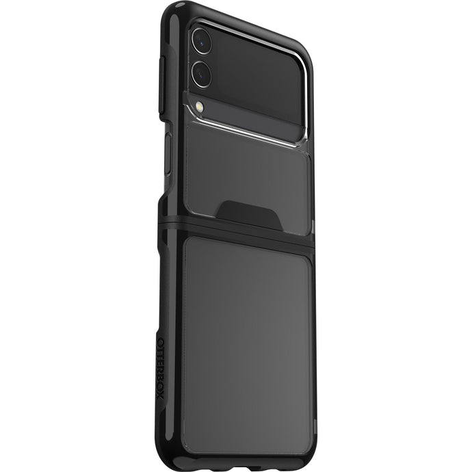 [LS] OtterBox Symmetry Flex Samsung Galaxy Z Flip3 5G (6.7') Case Black Crystal (Clear/Black) - (77-84199), Antimicrobial, DROP+ 2X Military Standard